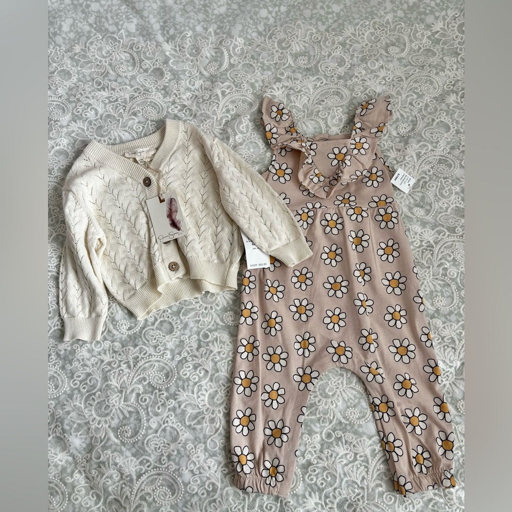 6-9MONTHS Jessica Simpson romper with sweater
